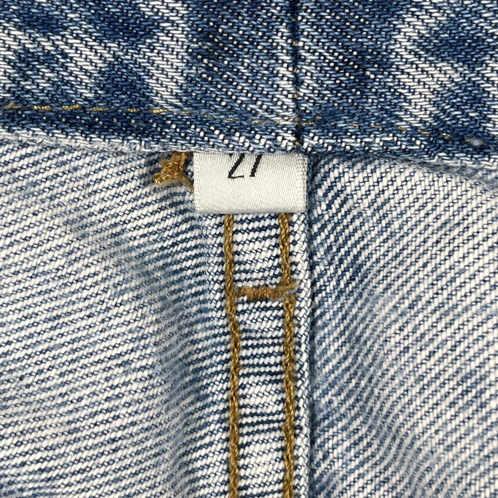 Agolde Riley High Rise‎ Straight Crop Jeans Light Indigo Raw Hem Women's 27x26 - Picture 13 of 14